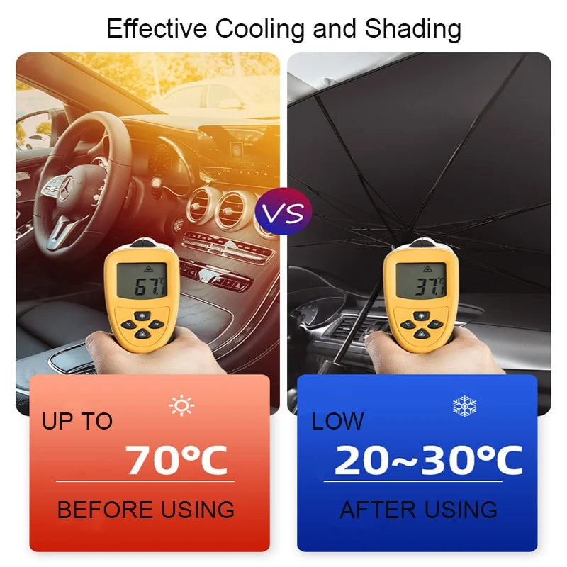 Foldable Car Sun Shade Umbrella - Block Heat UV (Heat Insulation Protection)